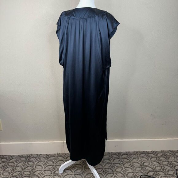 Calypso Blue Satin Silky Soft Sleeveless Slip Dress Romantic Capsule - Picture 5 of 11